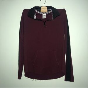 Maroon quarter zip pullover from PINK